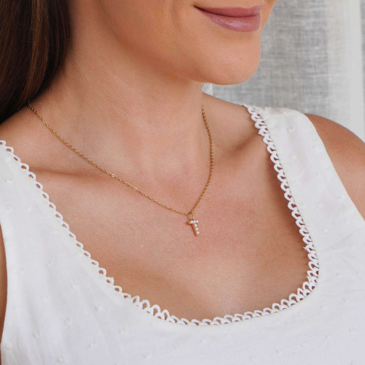 Personalised Mila Pearl Initial Necklace