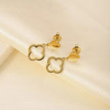 Hollowed Clover Pendant Earrings