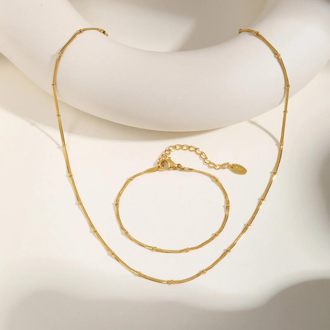 Serinna Snake Chain Bead Bracelet