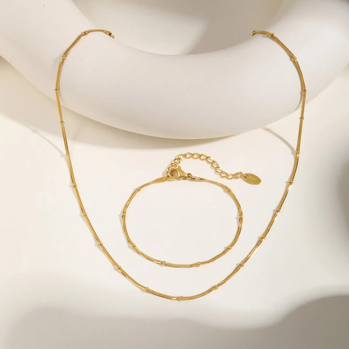 Serinna Snake Chain Bead Bracelet