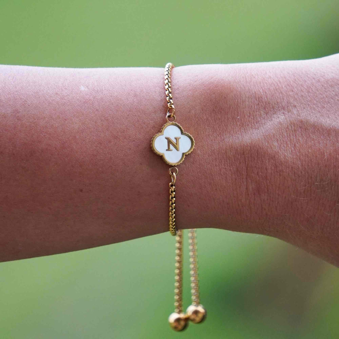 Personalised Clover Initial Bracelet