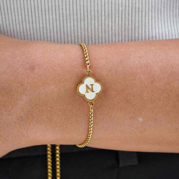 Personalised Clover Initial Bracelet