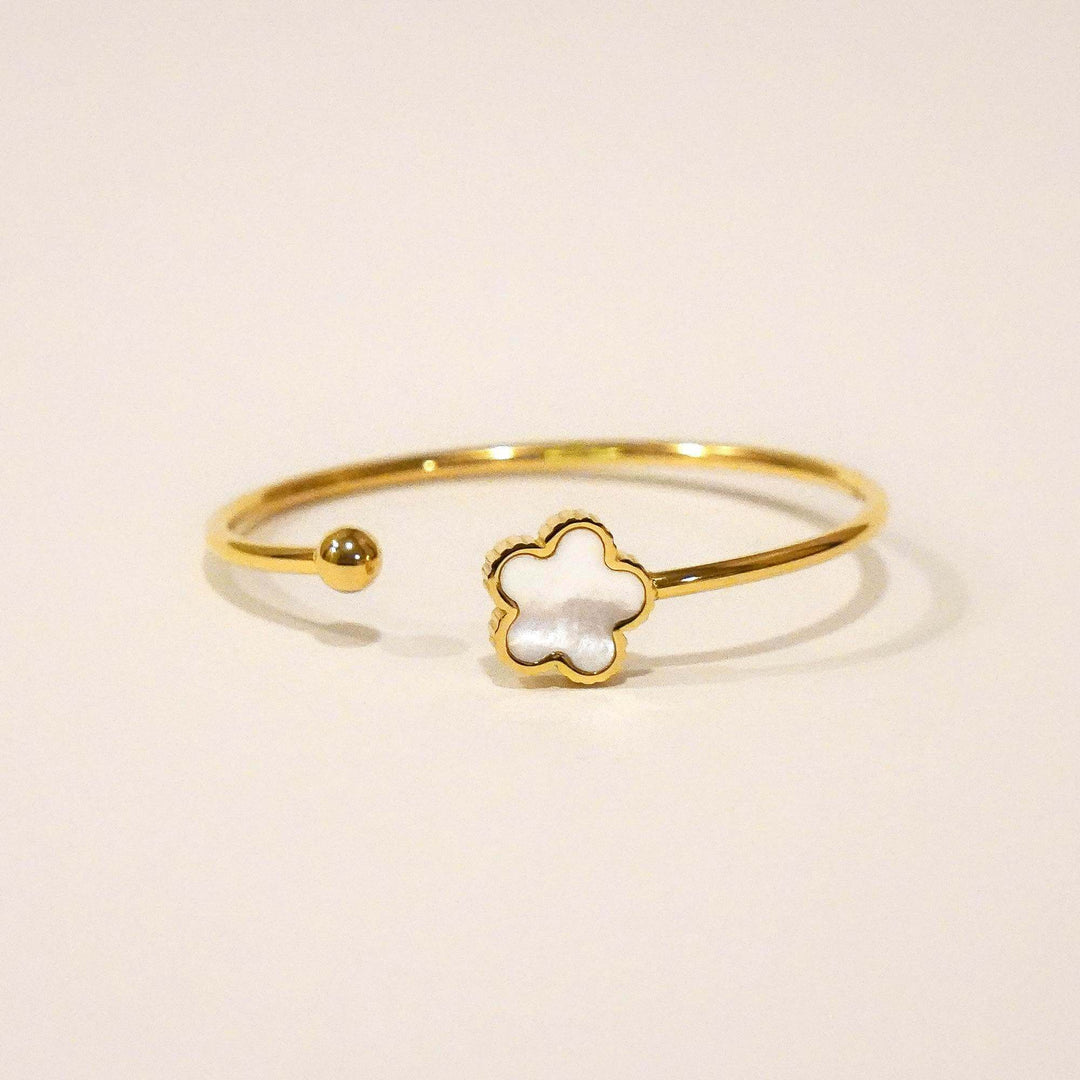 Cia Five Leaf Clover Adjustable Solid Bangle