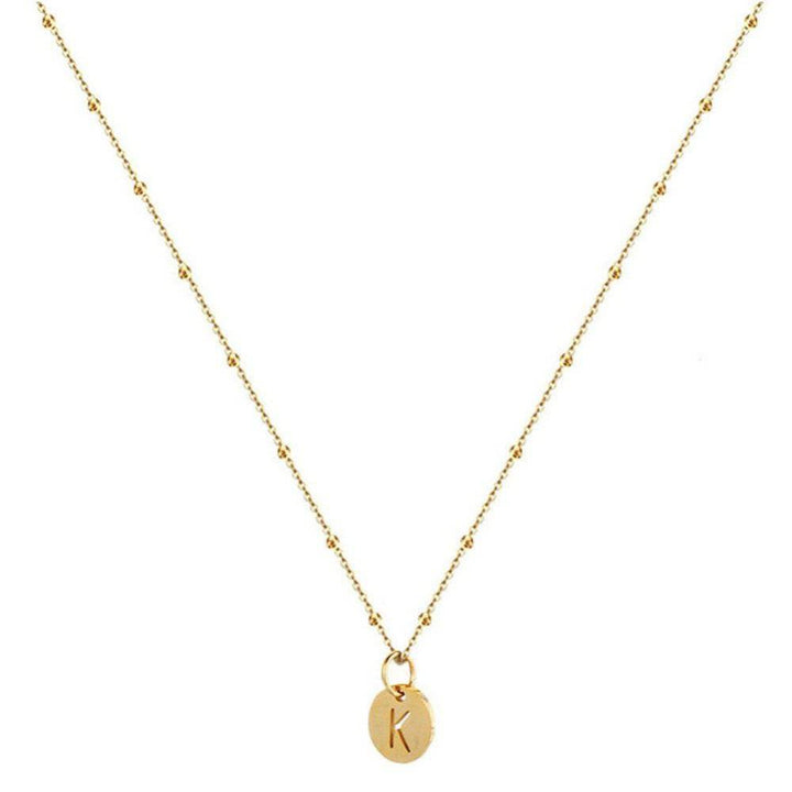 Lunar Initial Disc Necklace - Celeste Adore