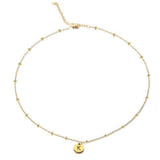 Lunar Initial Disc Necklace - Celeste Adore