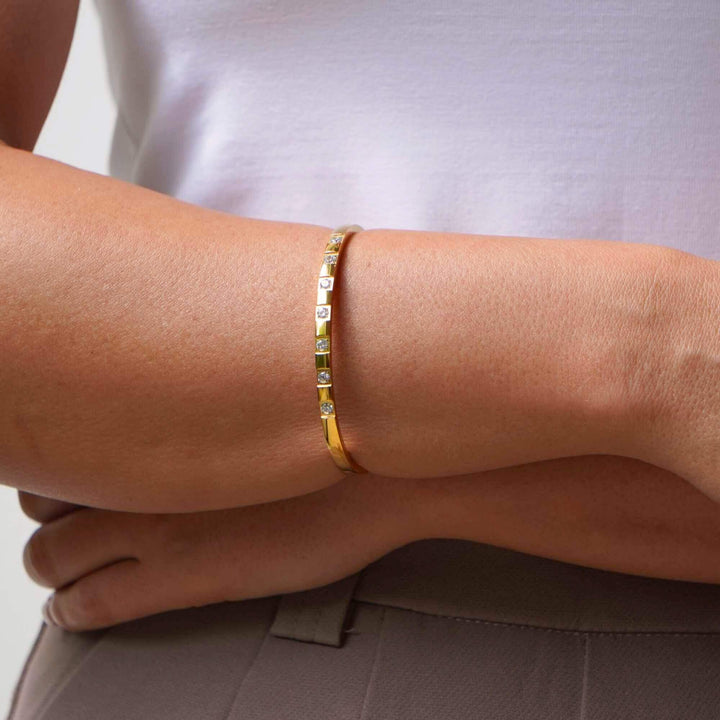 Ella Diamond Solid Bangle