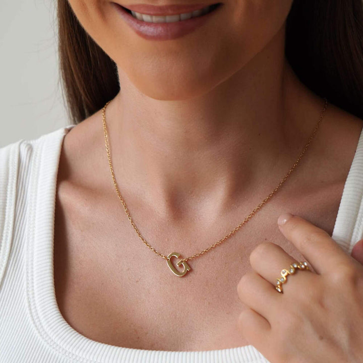 Personalised Sutton Side Initial Necklace