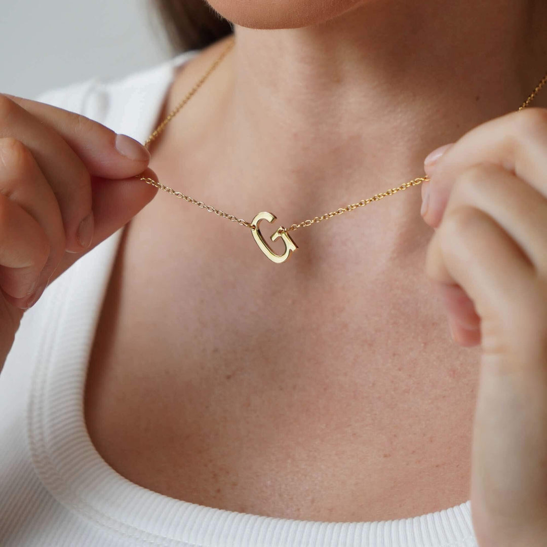 Personalised Sutton Side Initial Necklace