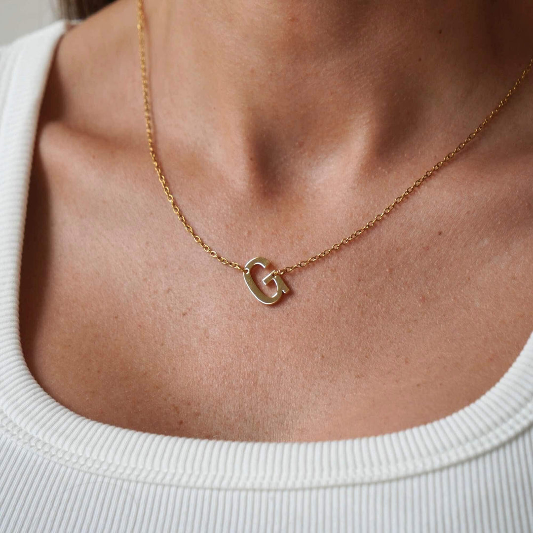 Personalised Sutton Side Initial Necklace