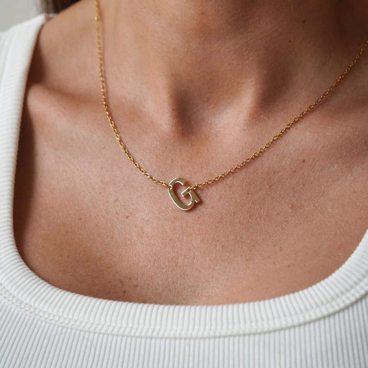 Personalised Sutton Side Initial Necklace