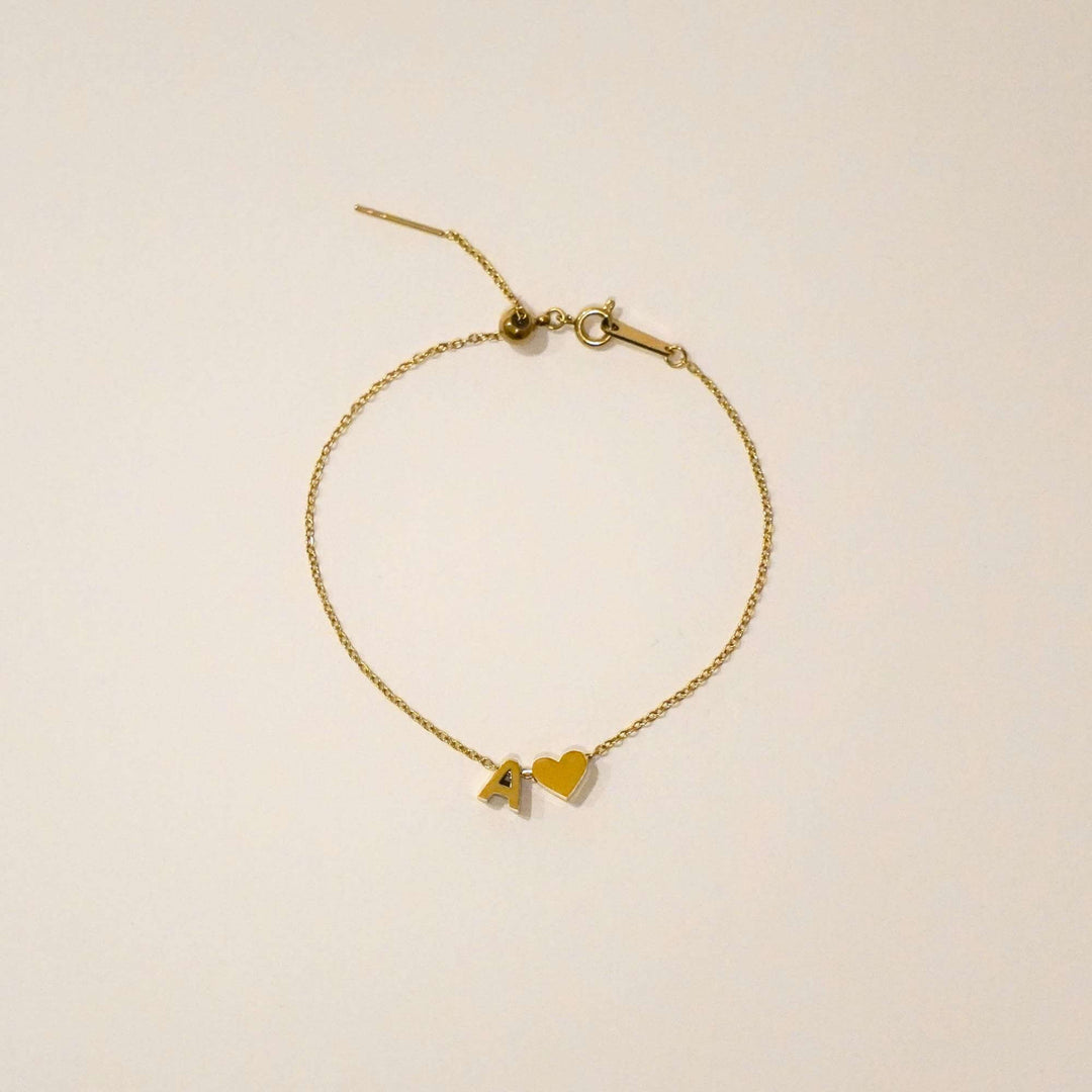 Personalised Sweet Heart Initial Bracelet
