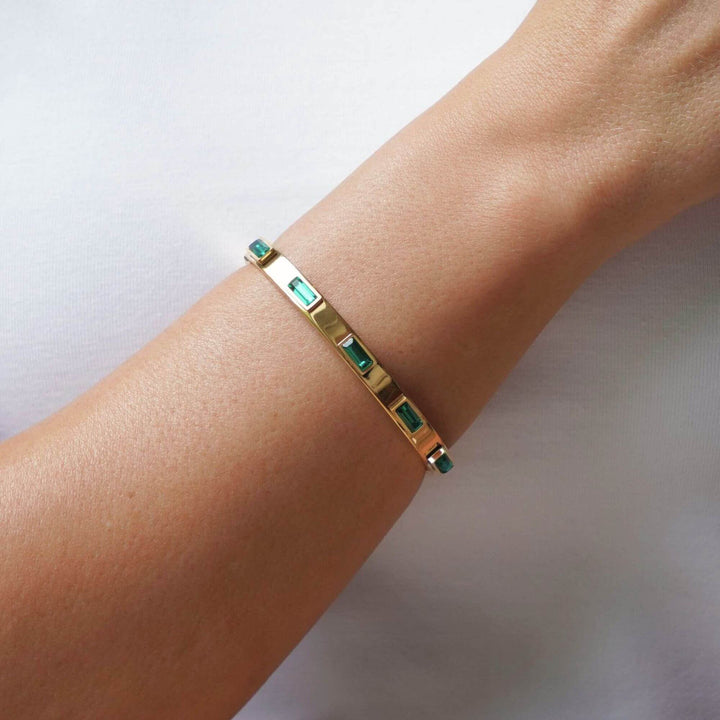 Piper Gemstone Solid Bangle