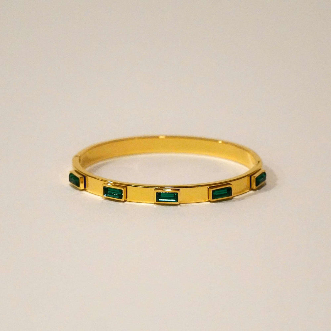 Piper Gemstone Solid Bangle