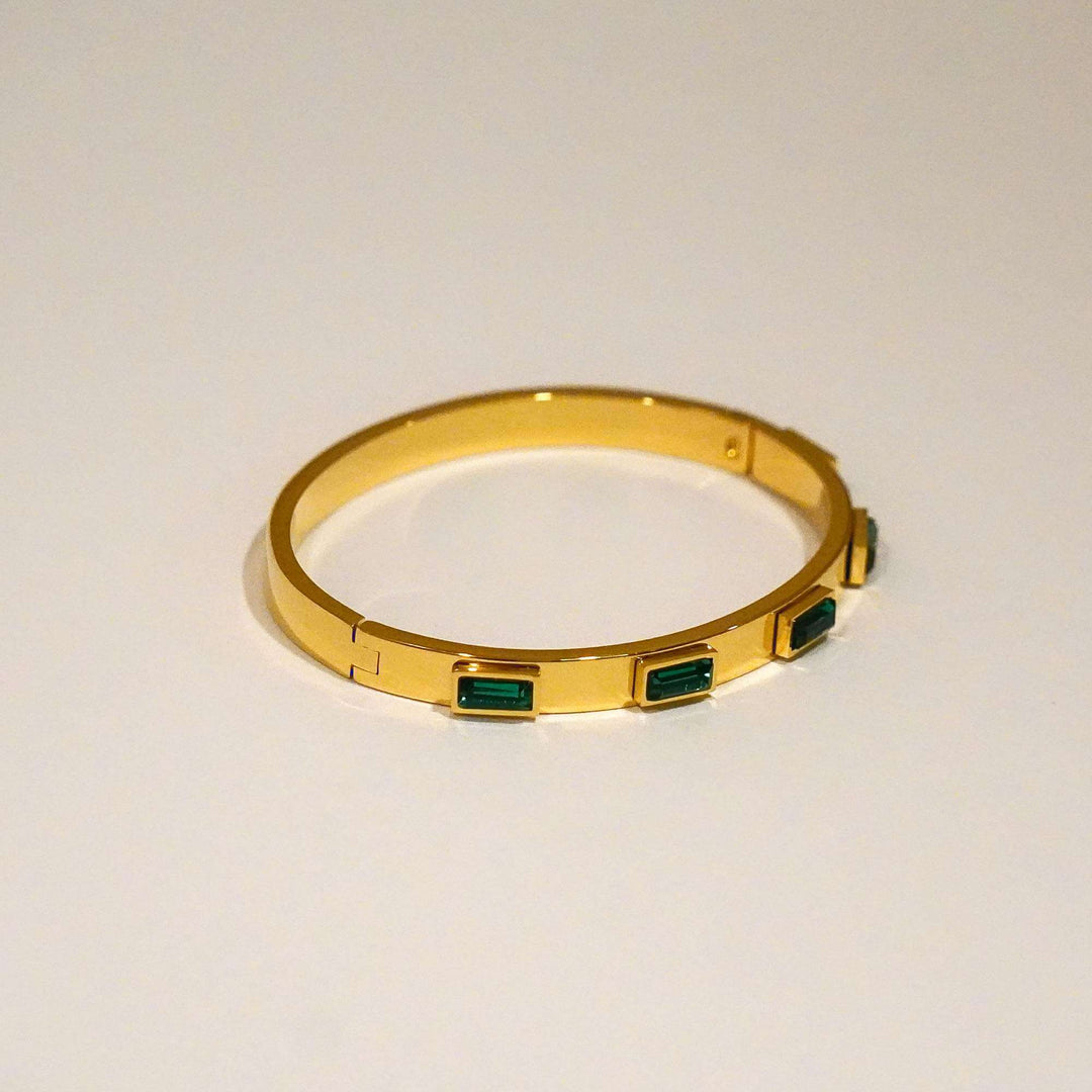 Piper Gemstone Solid Bangle
